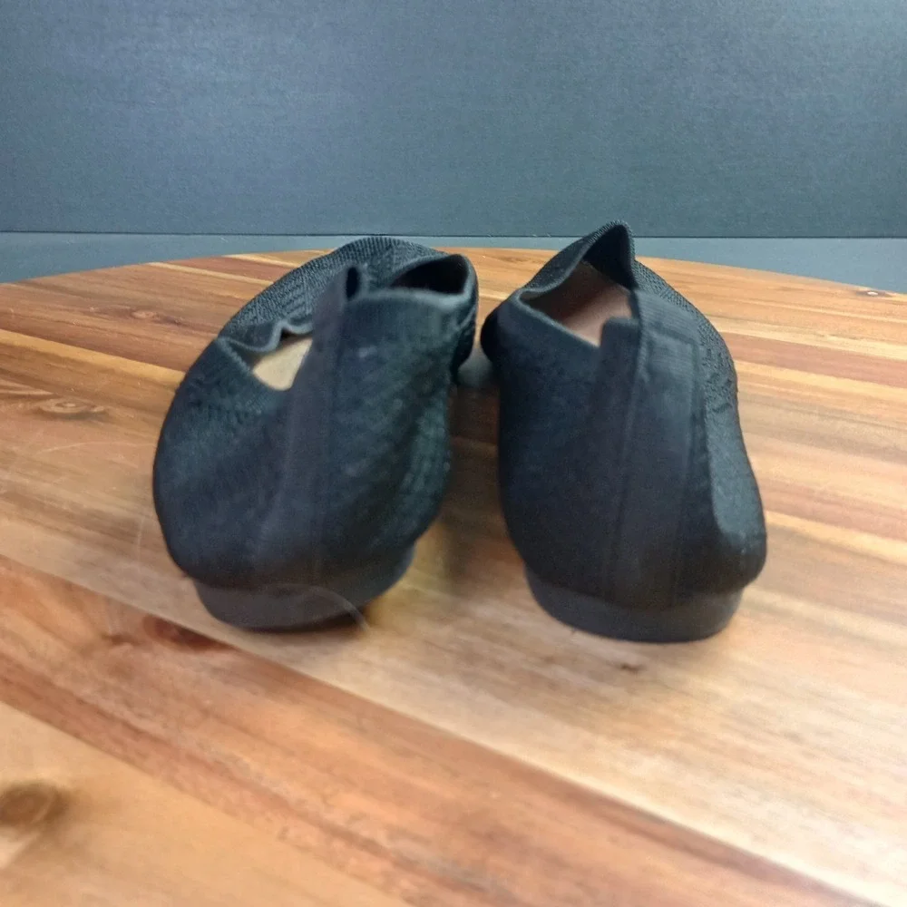 Charles Albert Knit Ballet Flats Womens Sz 10 Comfort Shoes Black Slip On Casual